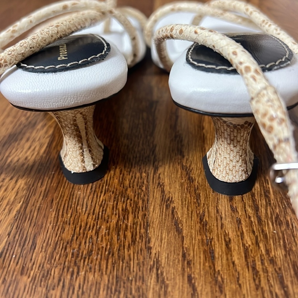 Proenza Schouler Python-Embossed Strappy Slingbac… - image 5